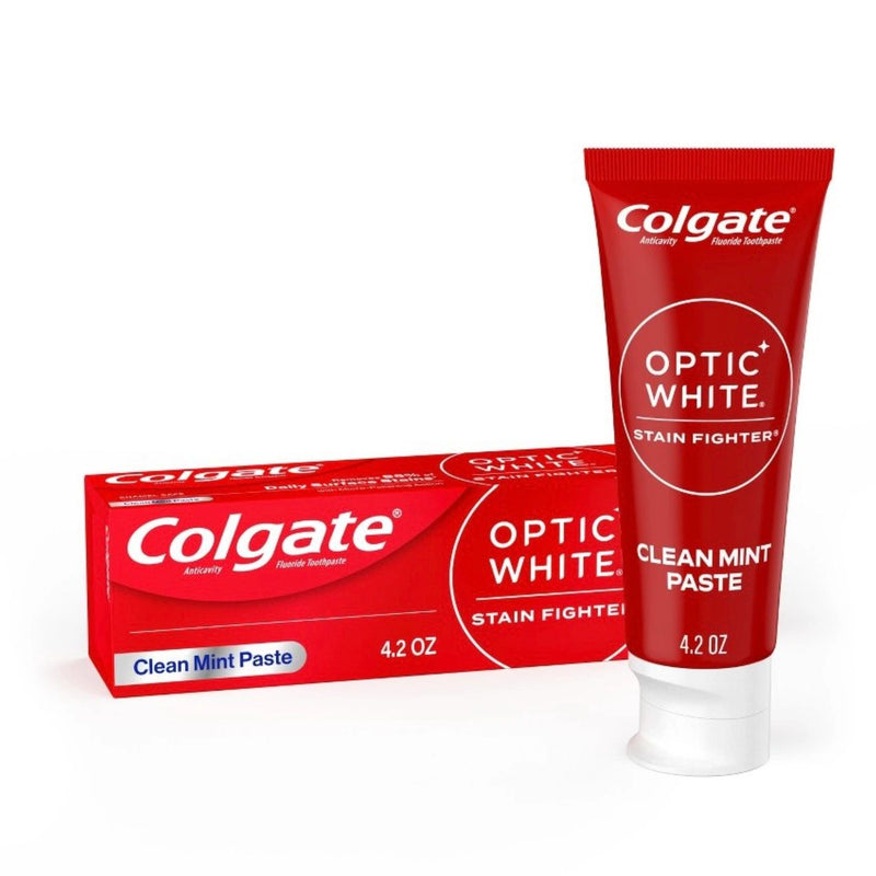 Colgate Optic White Stain Fighter Teeth Whitening Toothpaste - Clean Mint - 4.2oz