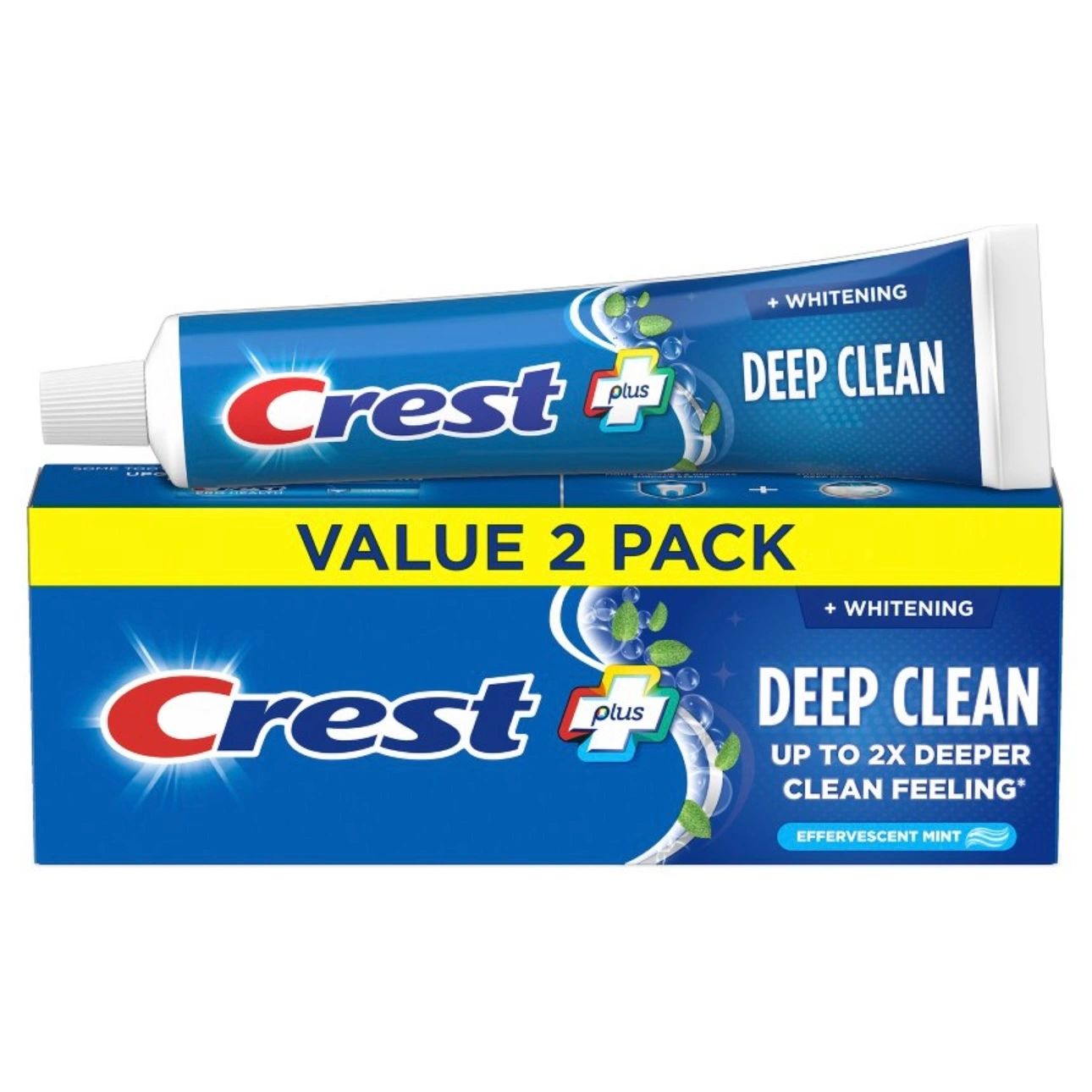 Crest + Deep Clean Complete Whitening Toothpaste, Effervescent Mint - 5.4 oz