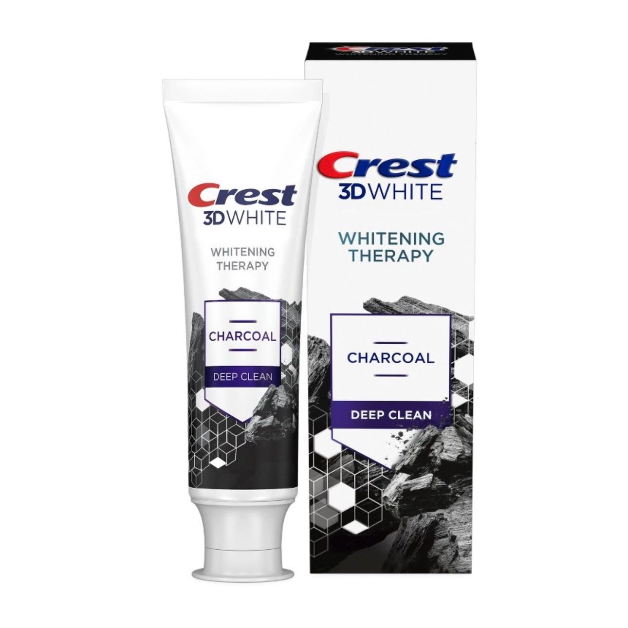 Crest 3D White Whitening Therapy Charcoal Deep Clean Toothpaste - Invigorating Mint - 2.4oz