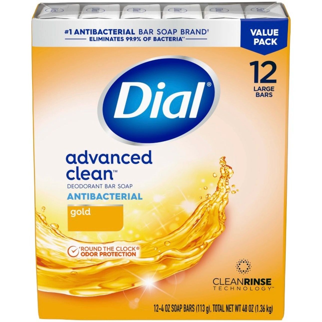 Dial Antibacterial Deodorant Gold Bar Soap - 12pk - 4oz each