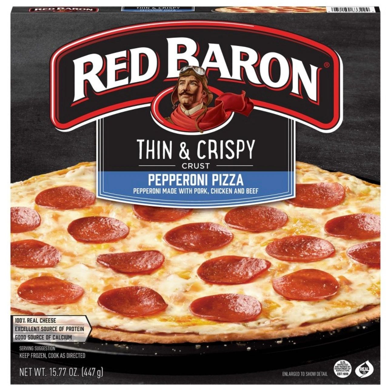 Red Baron Pepperoni Thin Crust Frozen Pizza - 15.77oz