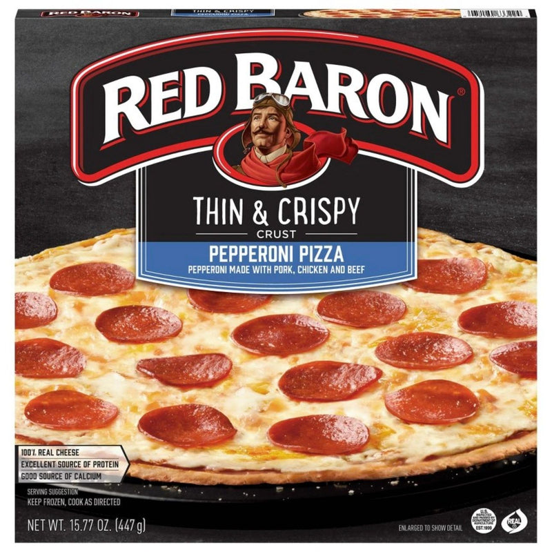 Red Baron Pepperoni Thin Crust Frozen Pizza - 15.77oz