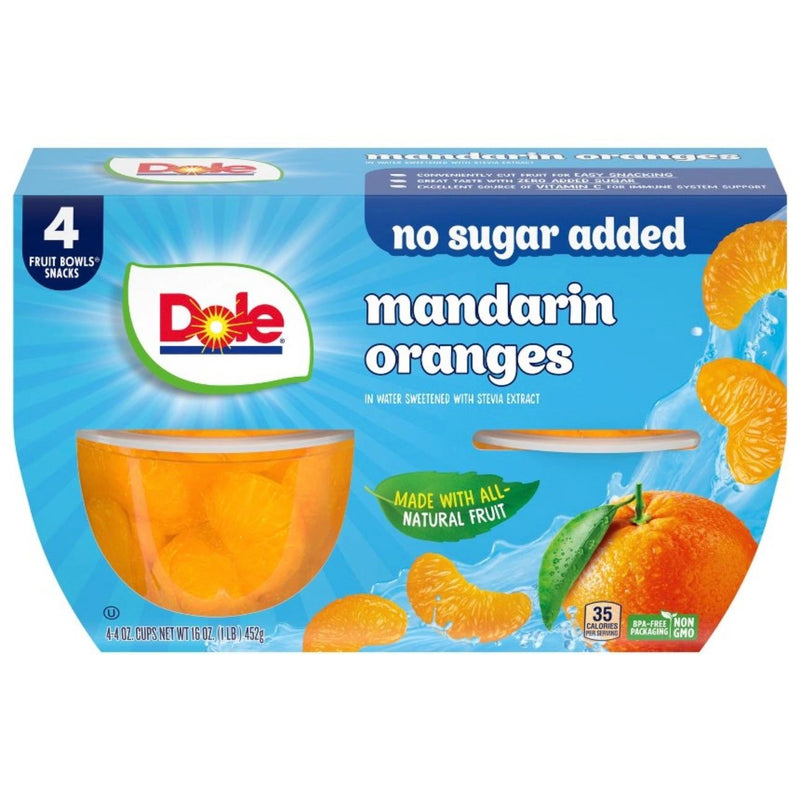 Dole Mandarin Oranges No Sugar Added - 16oz/4ct