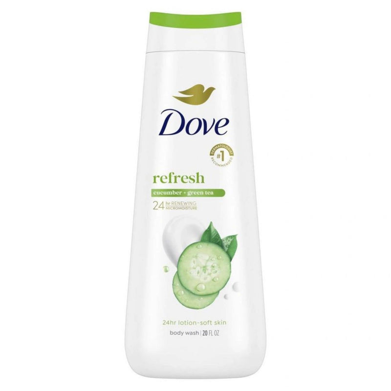 Dove Refresh Body Wash Cucumber & Green Tea 24hr Lotion-Soft Skin - 20 fl oz
