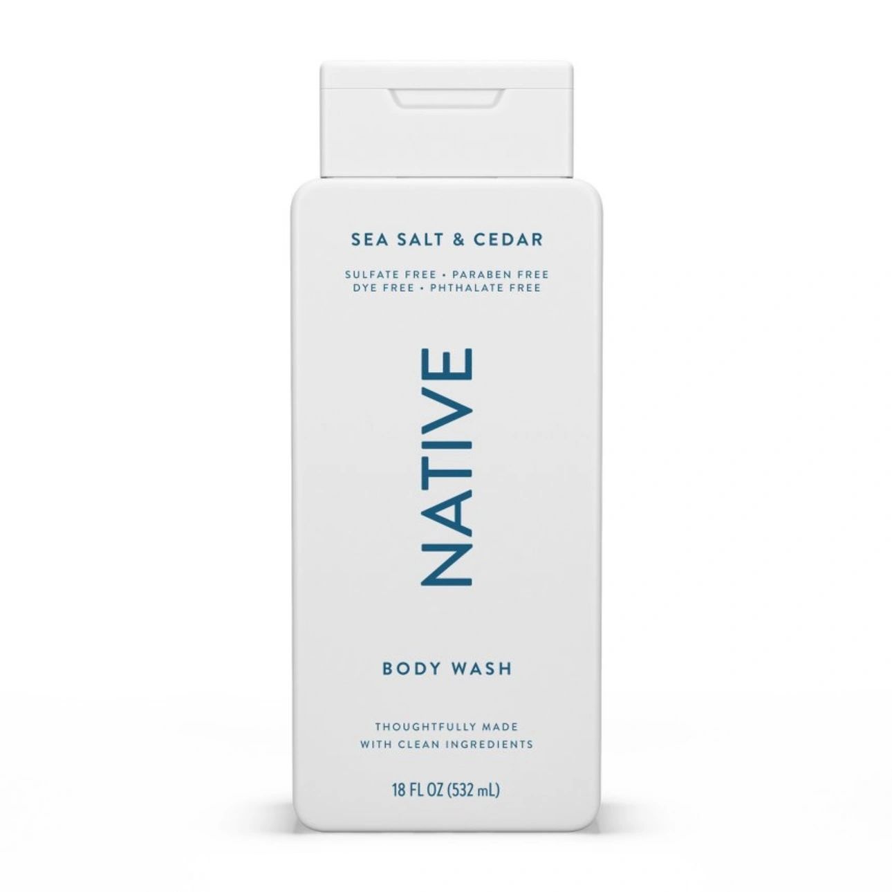Native Body Wash for Men & Women - Sea Salt & Cedar - Sulfate Free - 18 fl oz
