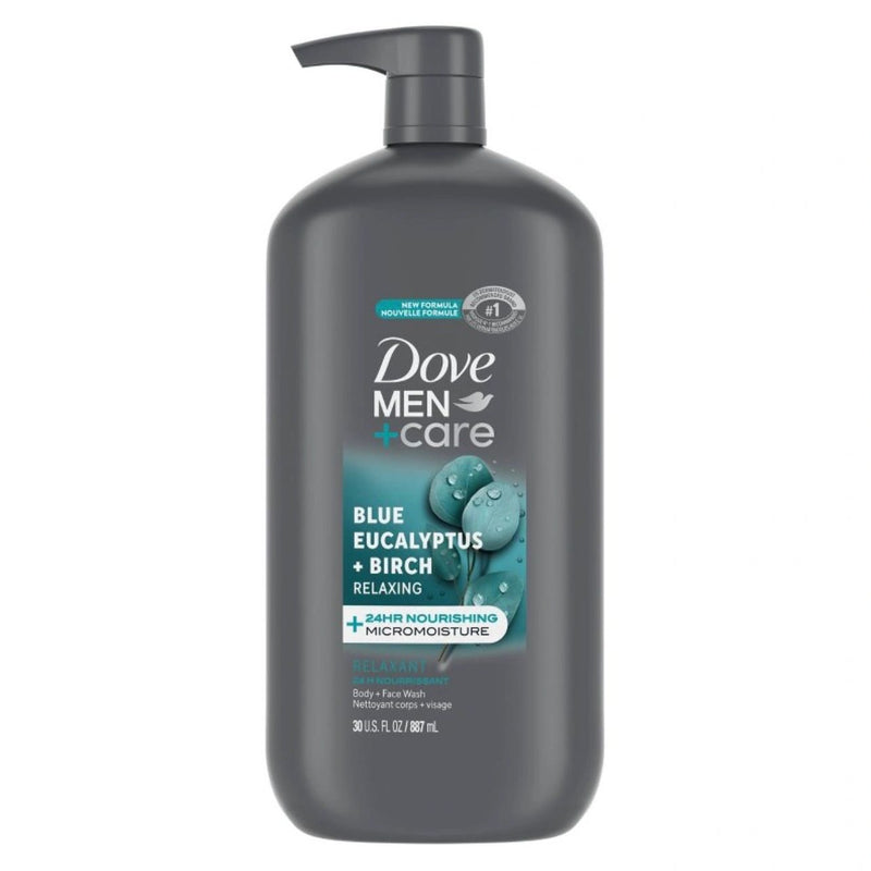 Dove Men+Care Blue Eucalyptus + Birch Micromoisture Relaxing Body + Face Wash - 30 fl oz