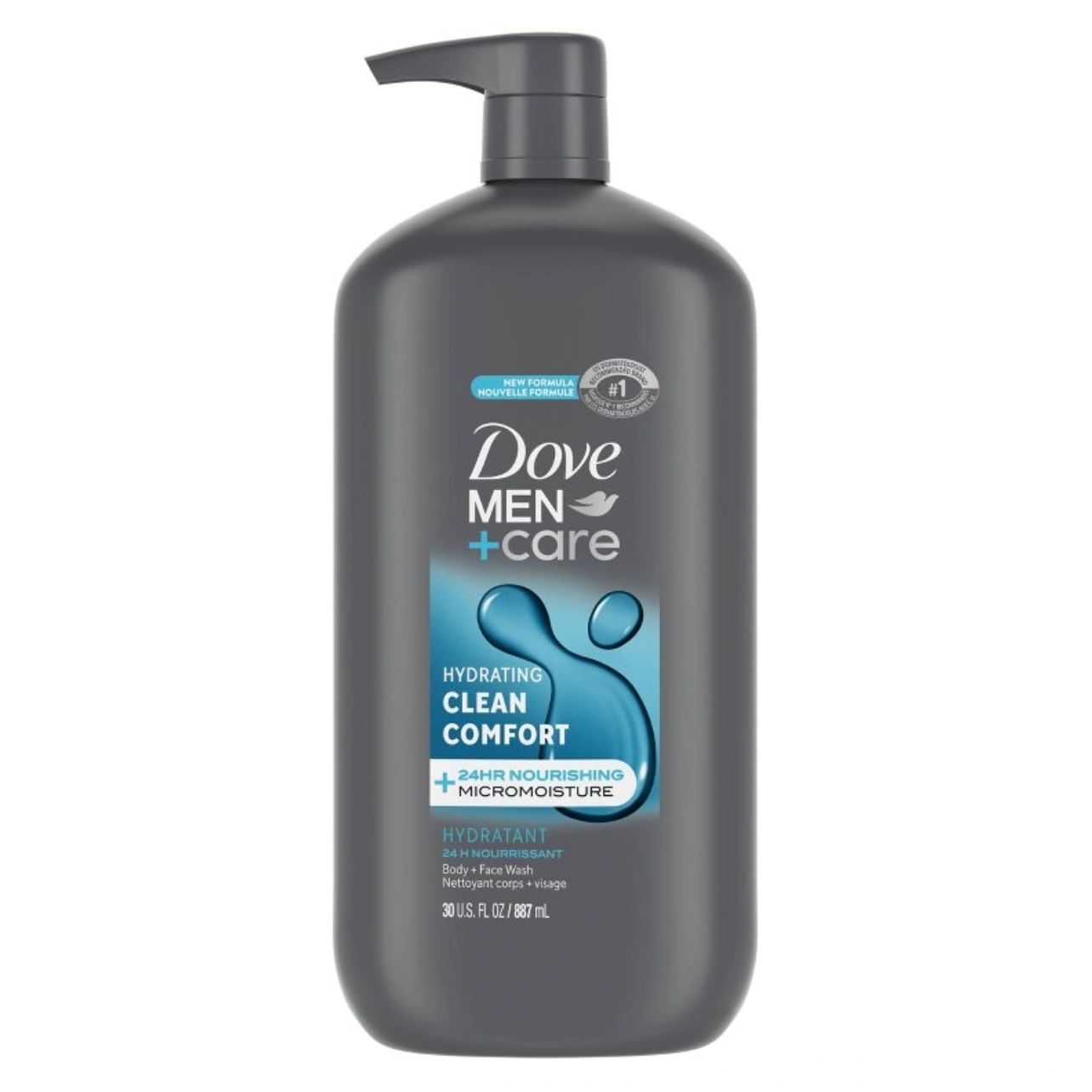 Dove Men+Care Clean Comfort Body Wash Pump - 30 fl oz
