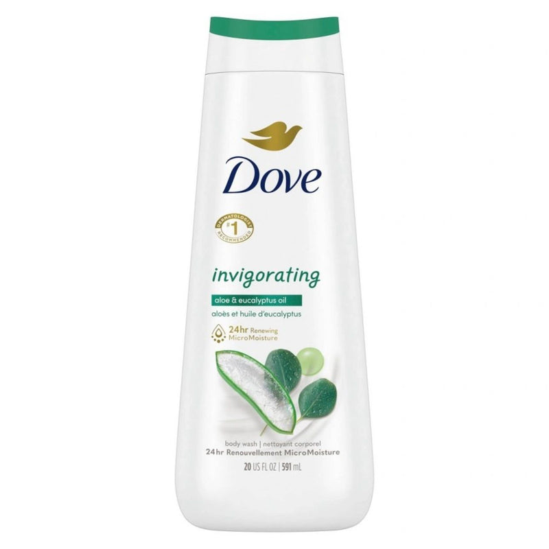 Dove Invigorate Body Wash - Aloe & Eucalyptus Oil 24hr Lotion-Soft Skin - 20 fl oz