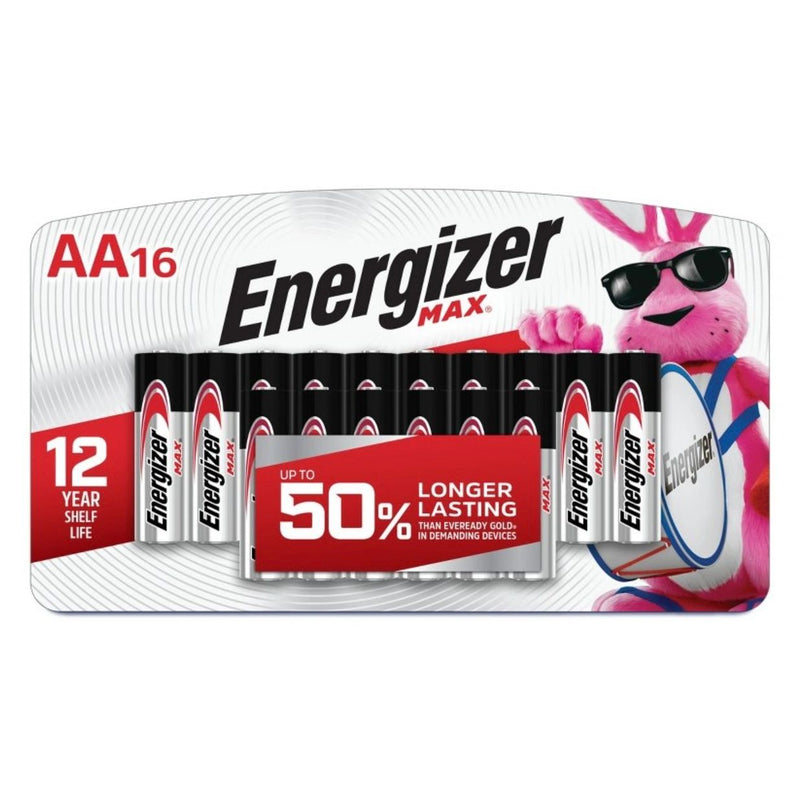 Energizer MAX AA Batteries 16pk - Alkaline Battery: 3000mAh, Single-Use, 1.5V