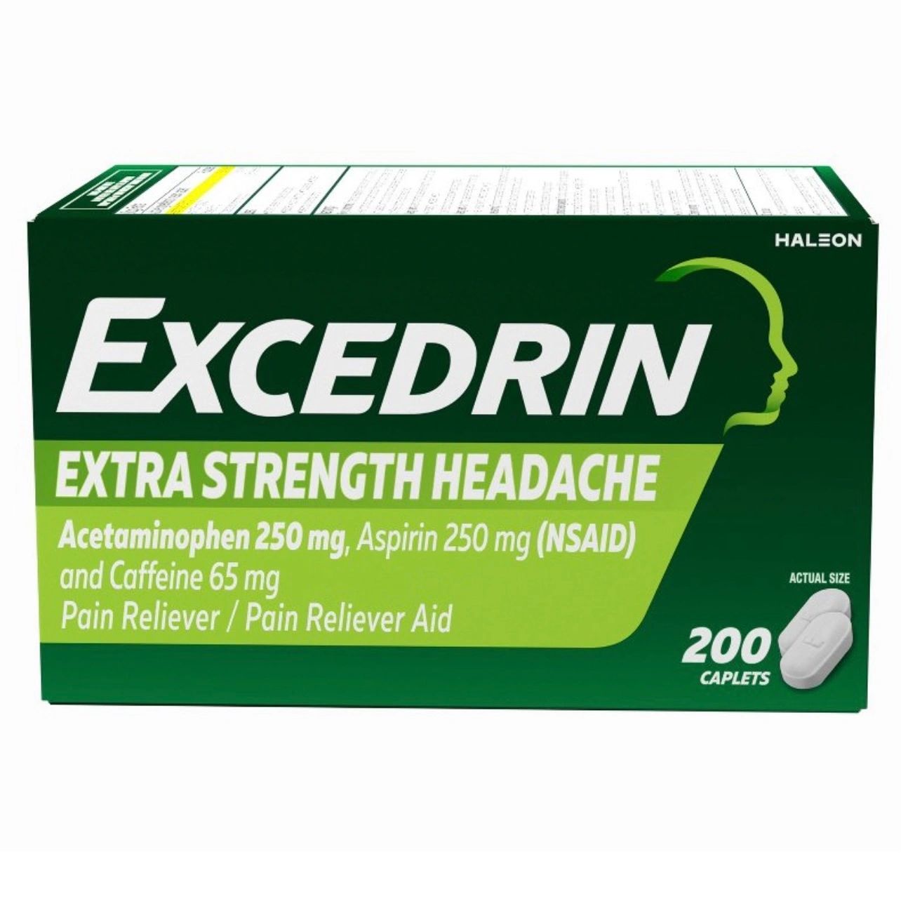 Excedrin Extra Strength Pain Reliever Caplets - Acetaminophen/Aspirin (NSAID) - 200ct