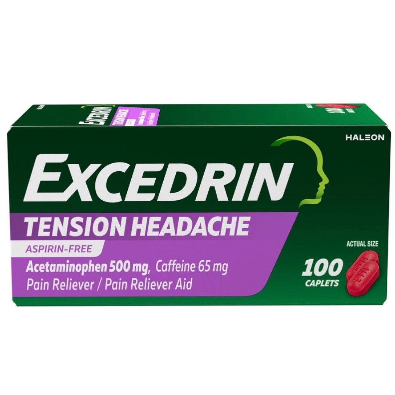 Excedrin Tension Head Ache Pain Reliever Caplets - Acetaminophen - 100ct