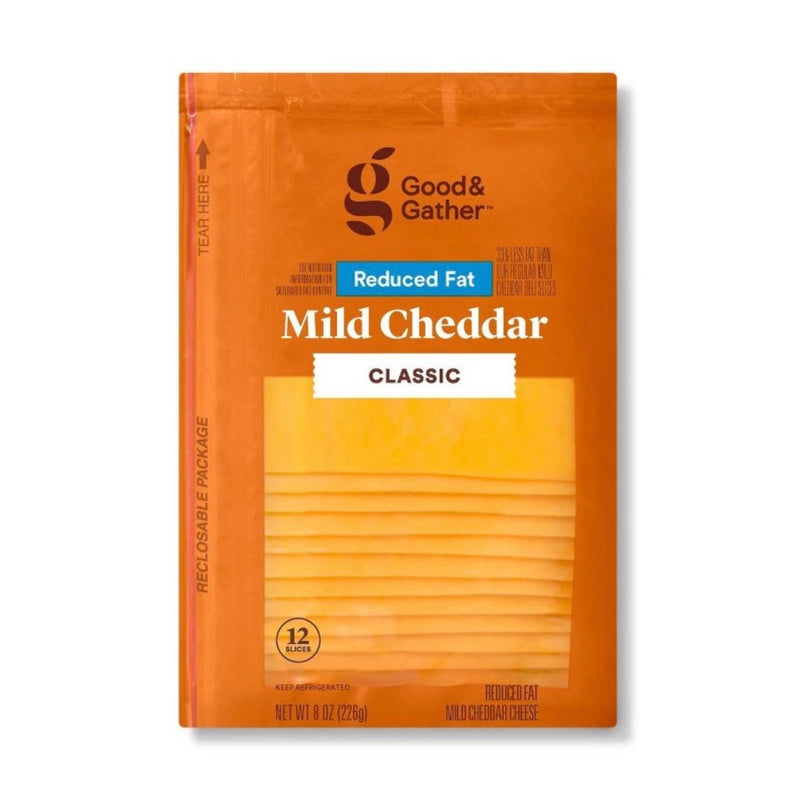 Reduced Fat Mild Cheddar Deli Sliced Cheese - 8oz/12 slices - Good & Gather™