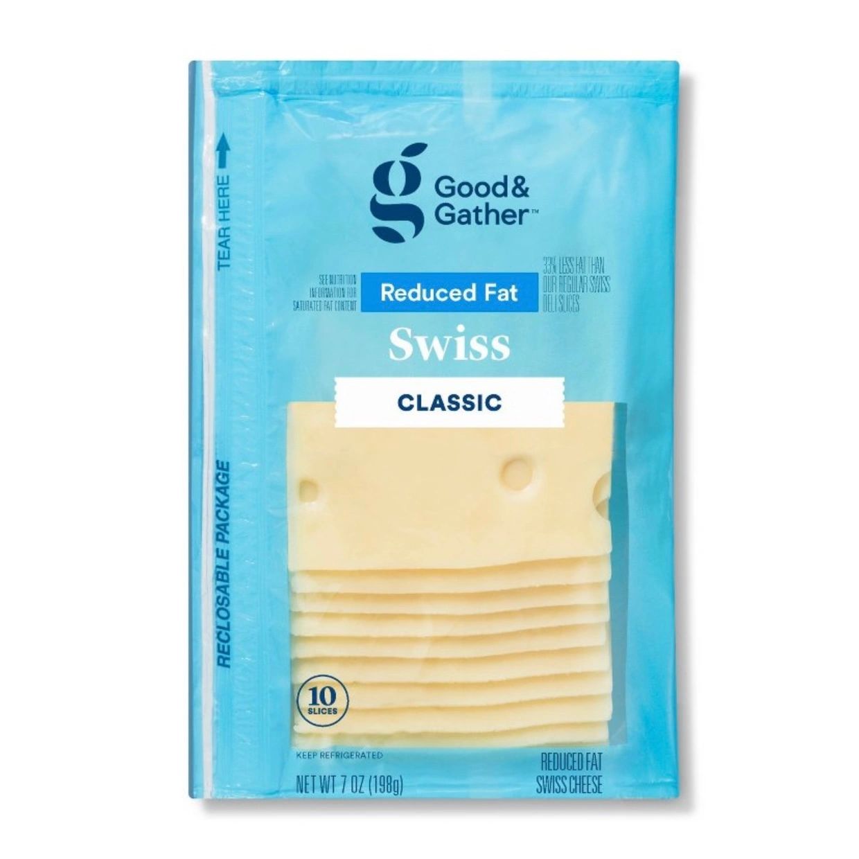 Reduced Fat Swiss Deli Sliced Cheese - 7oz/ 10 slices - Good & Gather™