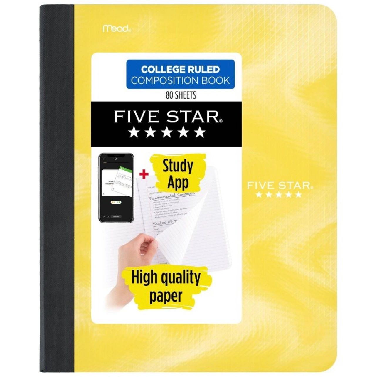 Five Star College Ruled 80ct Active Composition Book Yellow