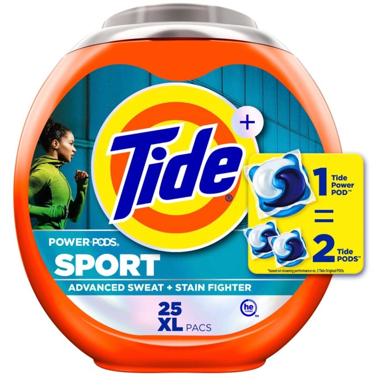 Tide Sport Power Pods HE Compatible Febreze Odor Eliminator Laundry Detergent Soap Pacs - 40oz/25ct