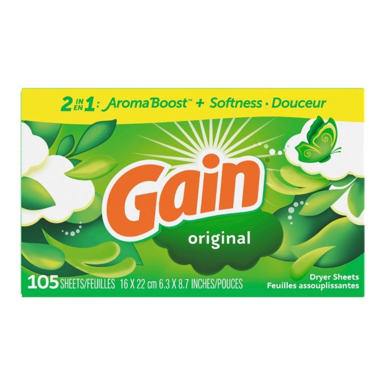 Gain Original Fabric Softener Dryer Sheets - 105ct