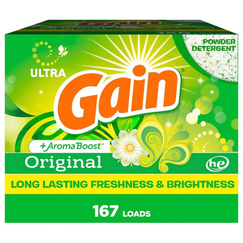 Gain Original HE Compatible Powder Laundry Detergent - 167 Loads/154oz