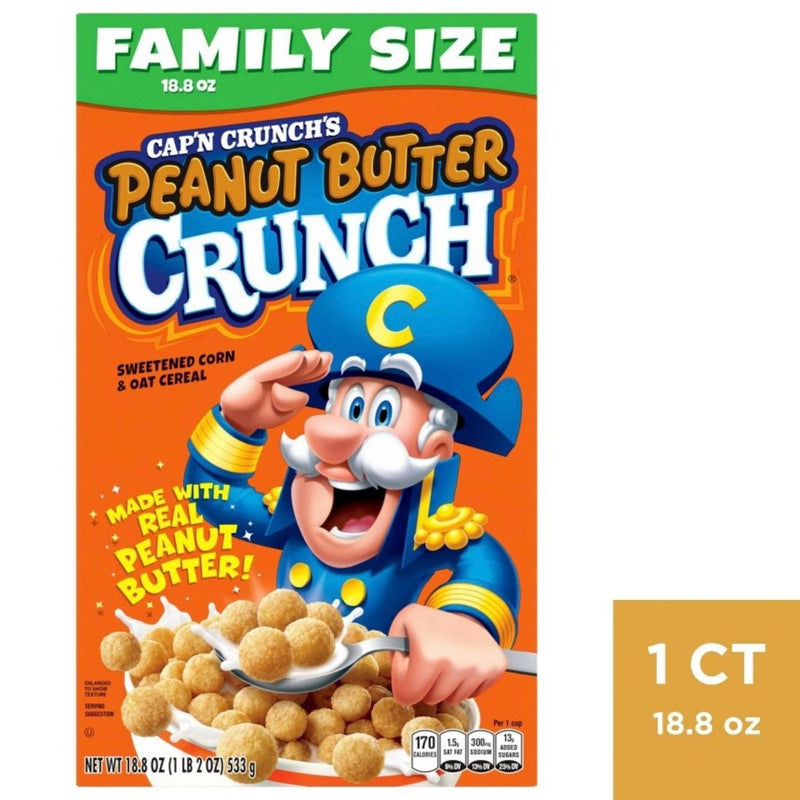 Cap'n Crunch Peanut Butter Crunch Family Size Cereal - 18.8oz