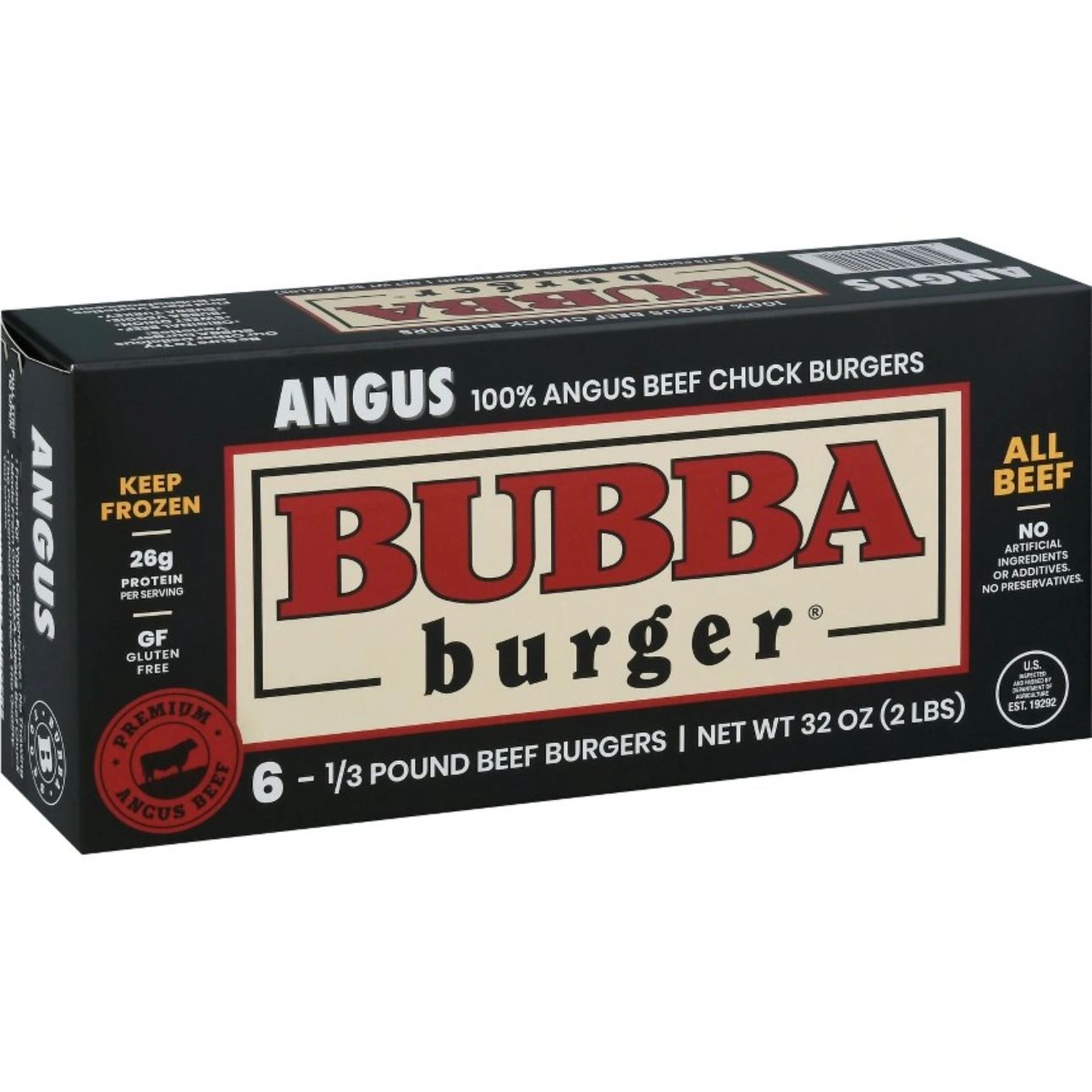 Bubba Burger Angus Beef Chuck Burger Patties - Frozen - 2lbs/6ct
