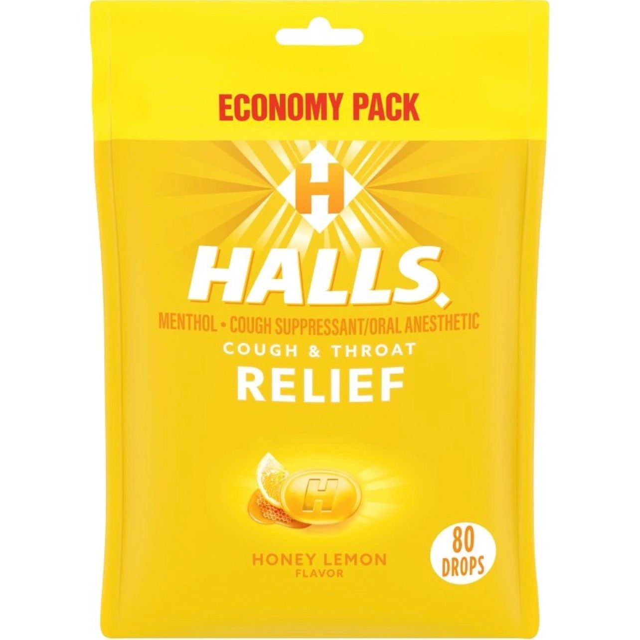 Halls Cough Drops - Honey Lemon - 80ct
