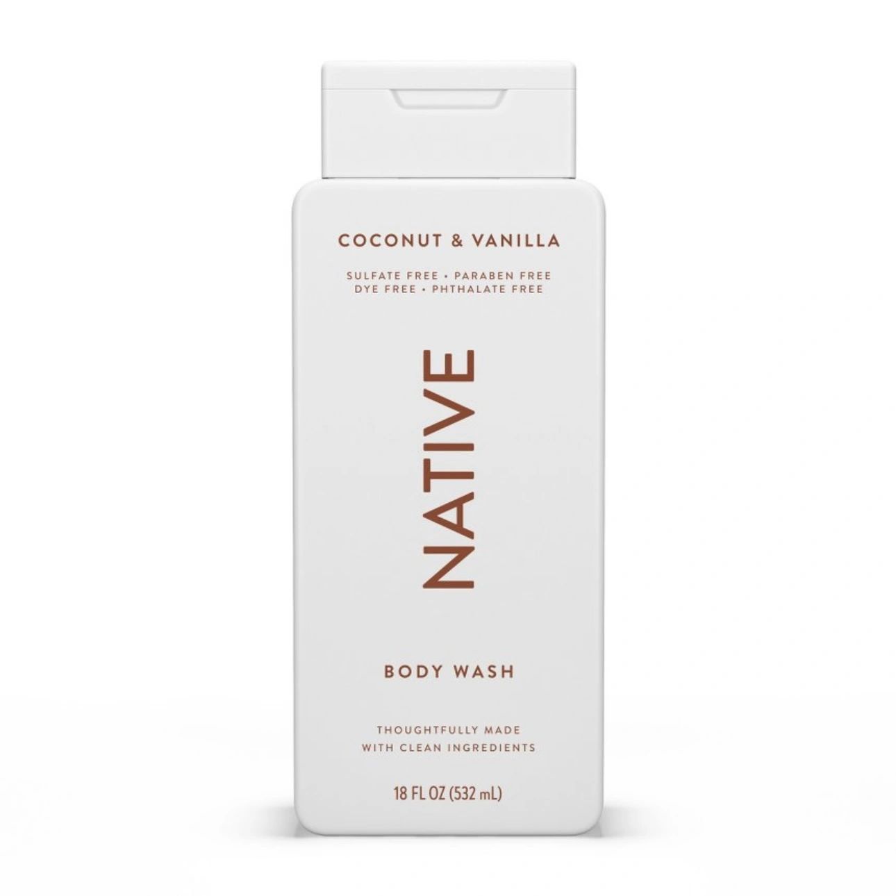 Native Body Wash for Men - Coconut & Vanilla - Sulfate Free - 18 fl oz