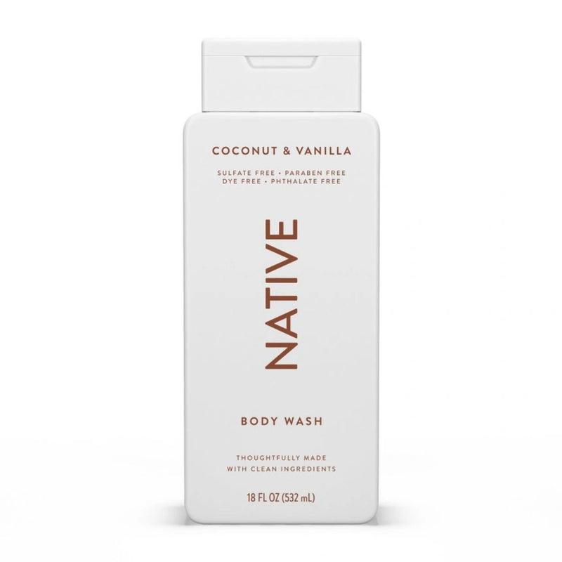 Native Body Wash for Men - Coconut & Vanilla - Sulfate Free - 18 fl oz