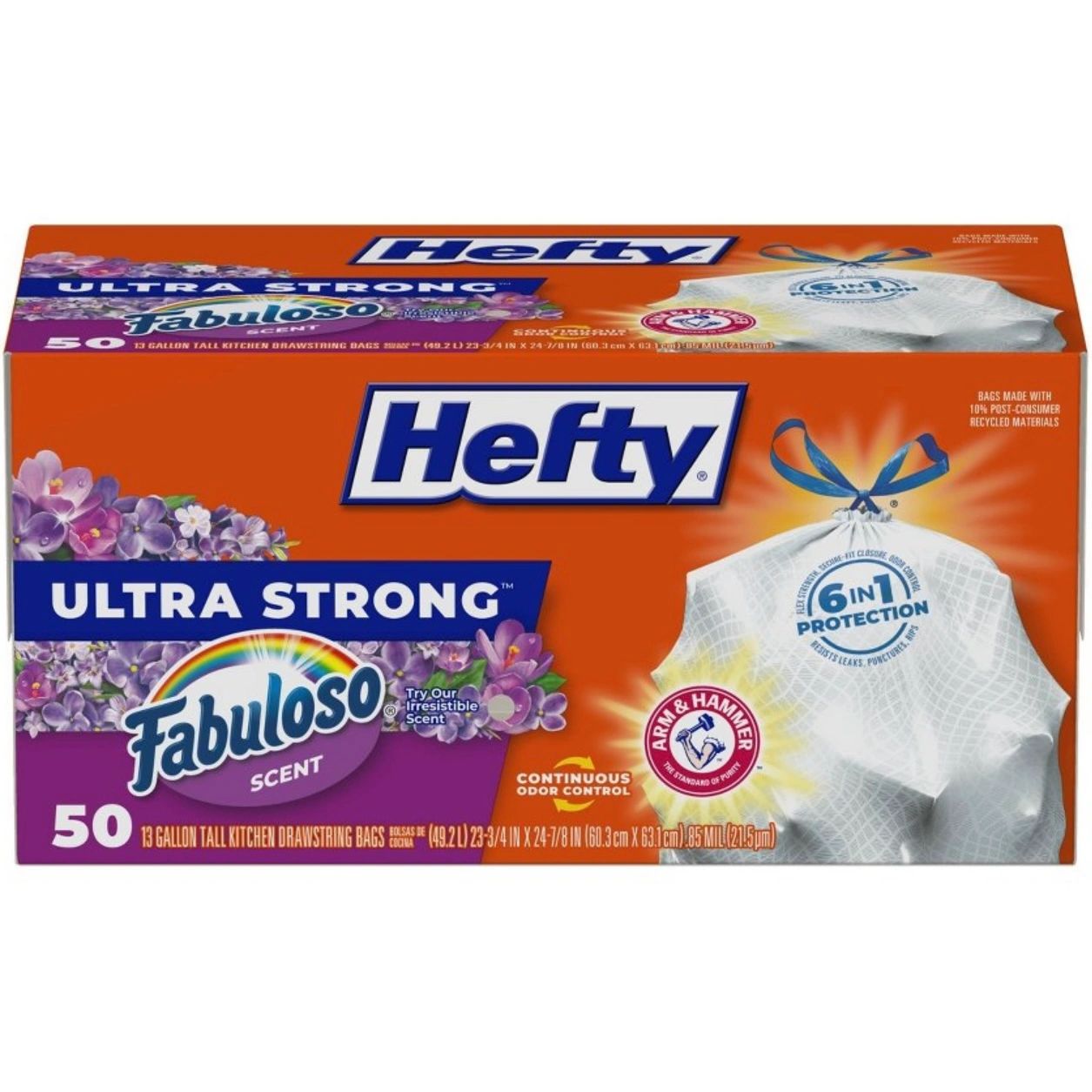 Hefty Ultra Strong Fabuloso Tall Kitchen Trash Bags - 13gal/50ct