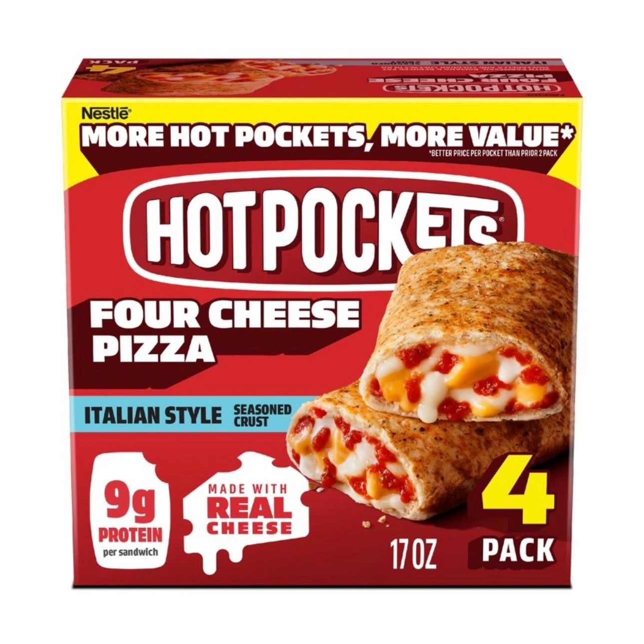 Hot Pockets Four Cheese Pizza Frozen Snacks - 17oz/4ct
