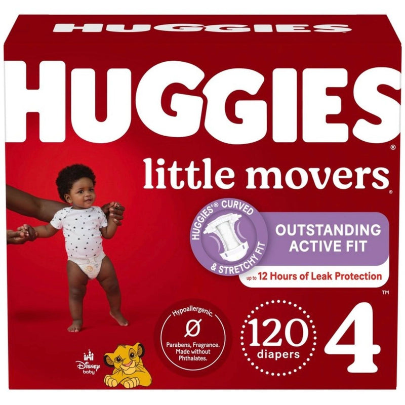 Huggies Little Movers Baby Disposable Diapers - Size 4 - 120ct
