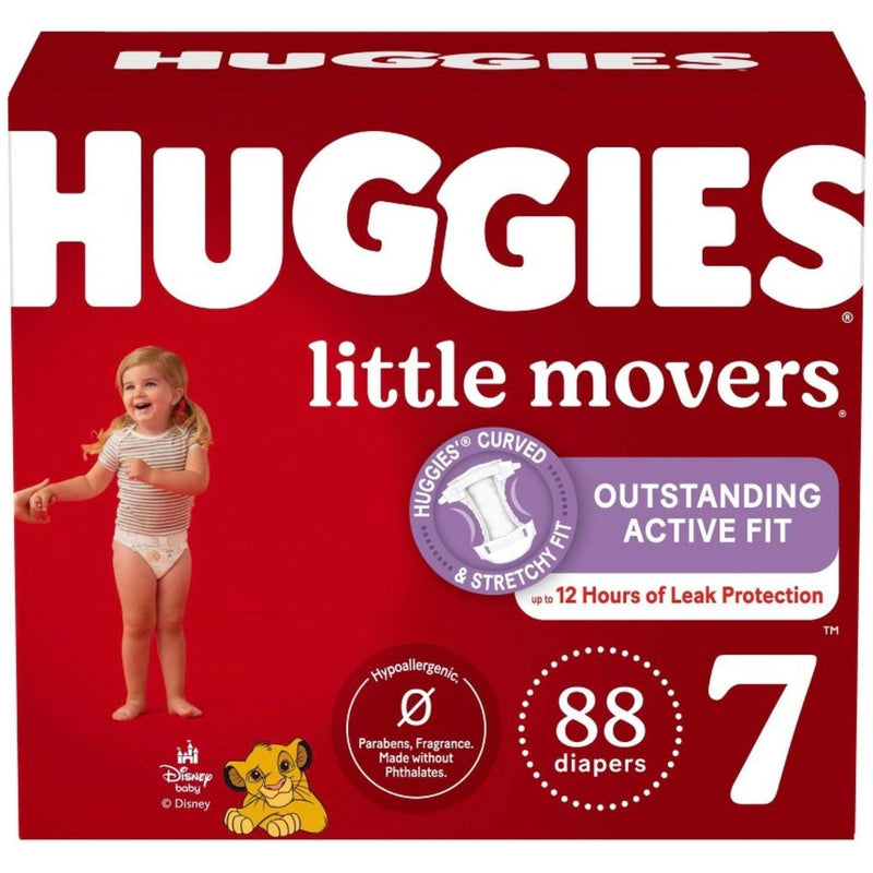 Huggies Little Movers Baby Disposable Diapers - Size 7 - 88ct