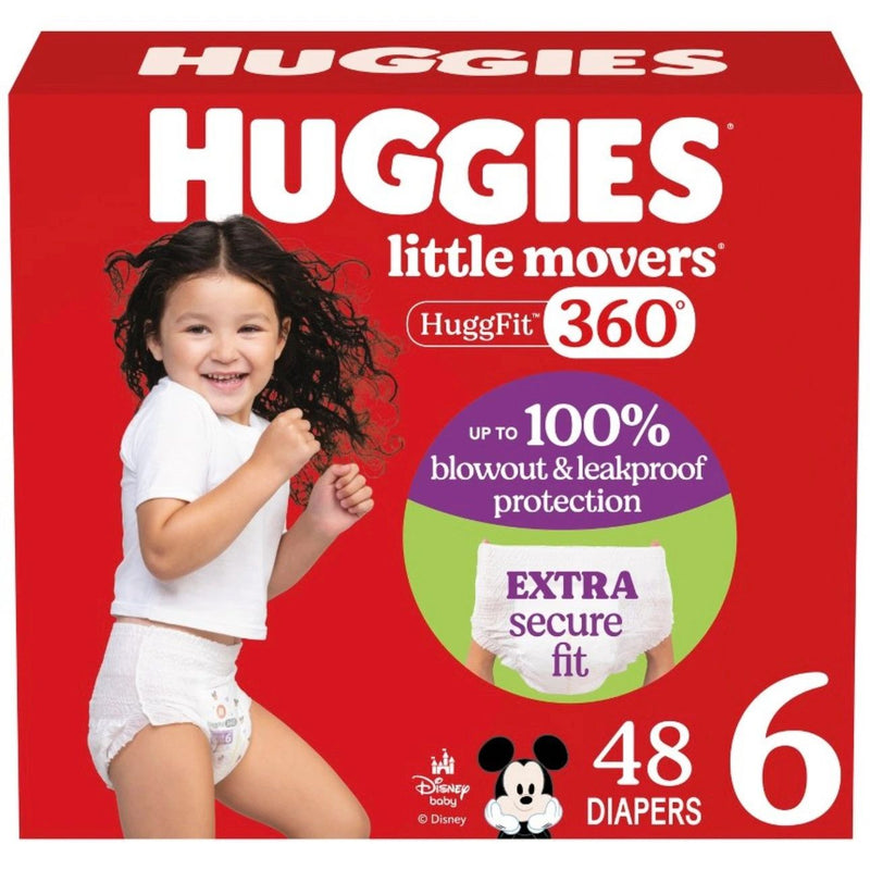 Huggies Little Movers HuggFit 360 Disposable Diapers - Size 6 - 48ct