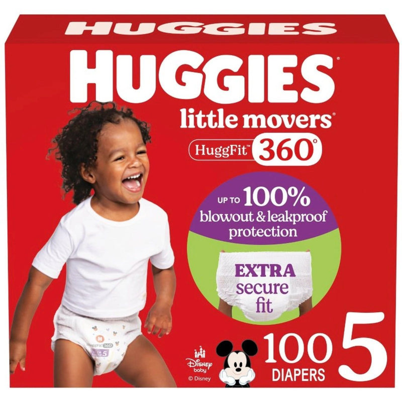 Huggies Little Movers HuggFit 360 Disposable Diapers - Size 5 - 100ct