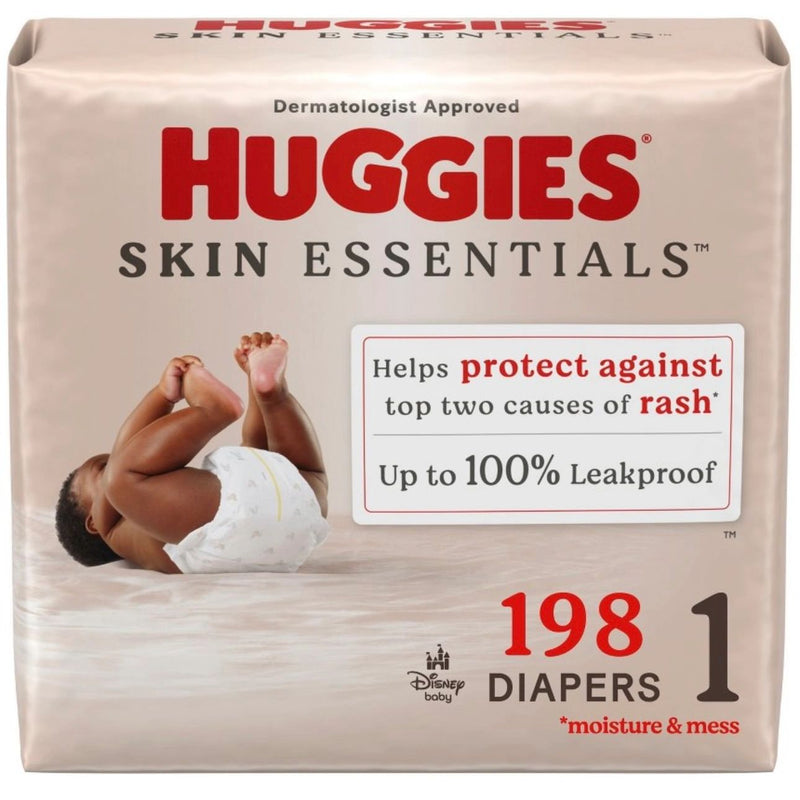 Huggies Skin Essentials Luxury Diapers - Sz 1 - 198ct