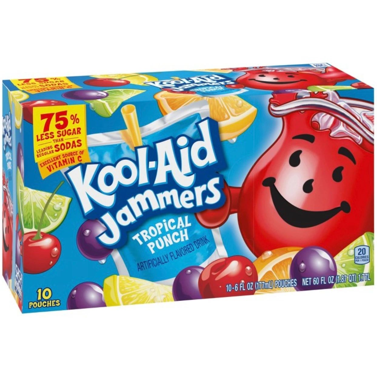 Kool-Aid Jammers Tropical Punch Juice Drinks - 10pk/6 fl oz Pouches
