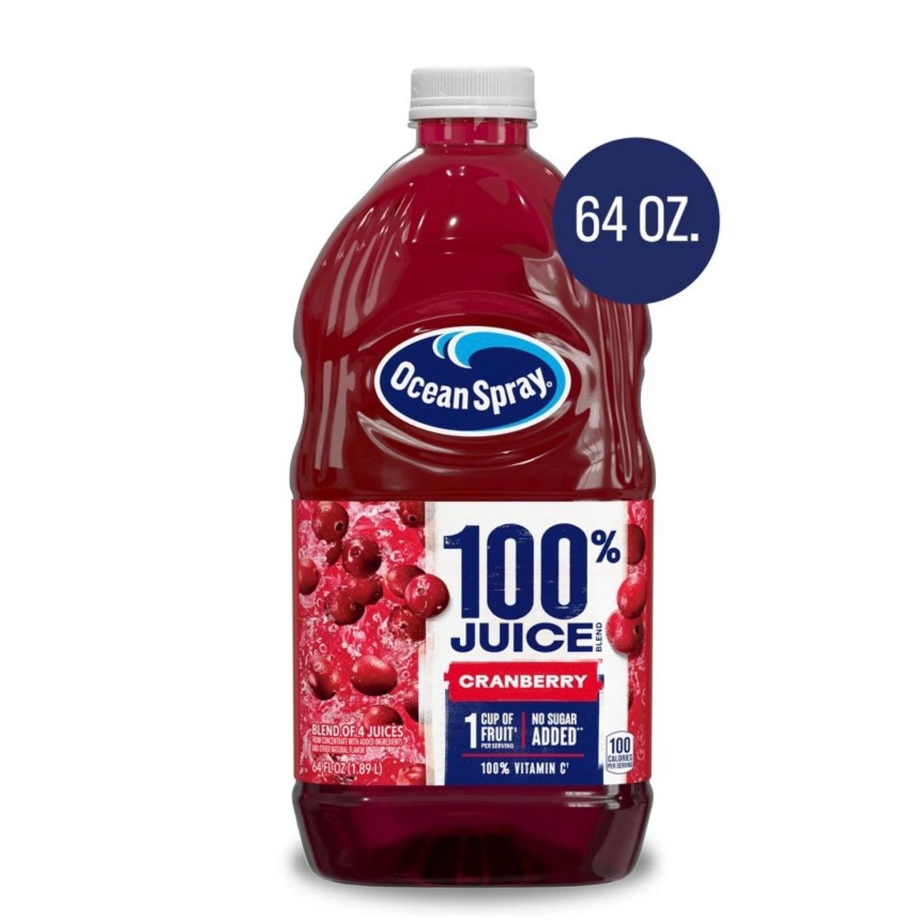 Ocean Spray 100% Juice Cranberry Blend - 64 fl oz Bottle