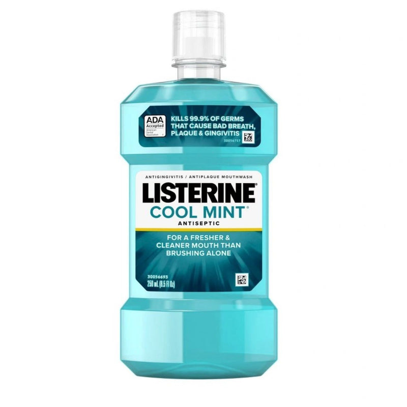 Listerine Antiseptic Mouthwash for Bad Breath and Plaque Cool Mint - 250ml