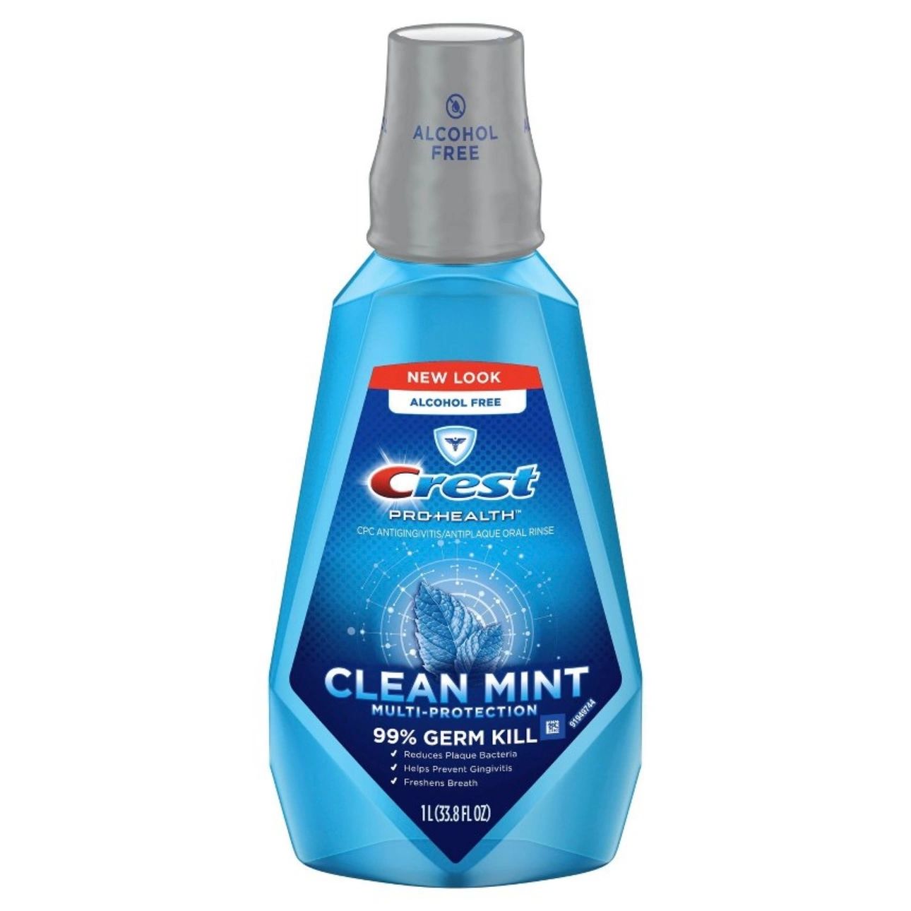 Crest Pro-Health Multi-Protection Alcohol Free Mouthwash, Clean Mint - 1L