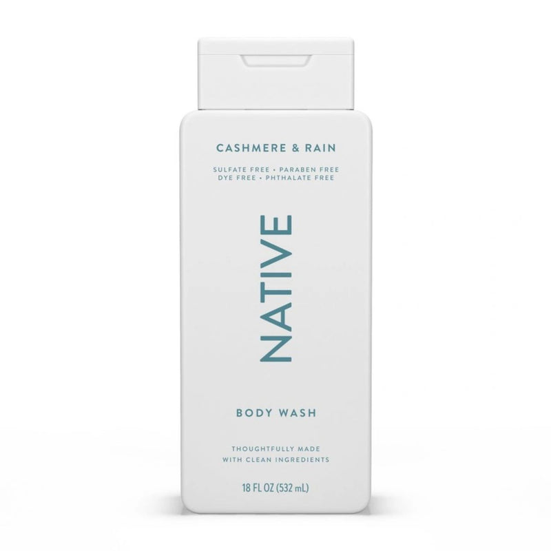 Native Body Wash for Women & Men - Cashmere & Rain - Sulfate Free - 18 fl oz