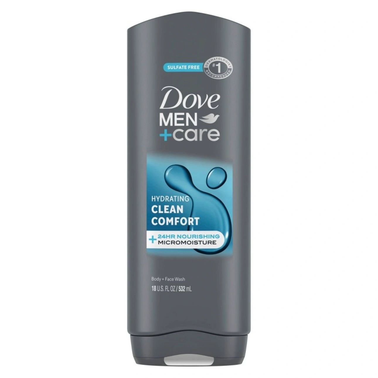 Dove Men+Care Clean Comfort Hydrating Body & Face Wash - Sulfate Free - 18 fl oz
