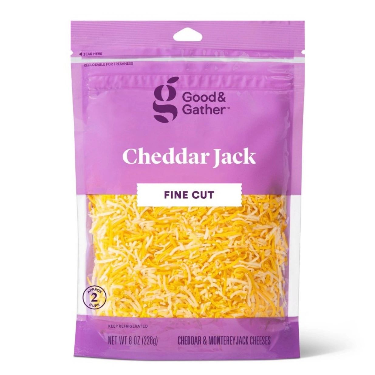 Finely Shredded Cheddar Jack Cheese - 8oz - Good & Gather™