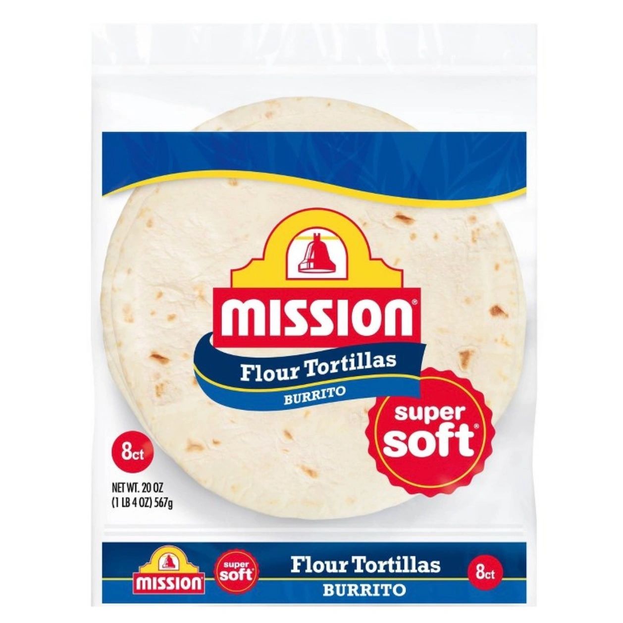 Mission Burrito Size Flour Tortillas - 20oz/8ct
