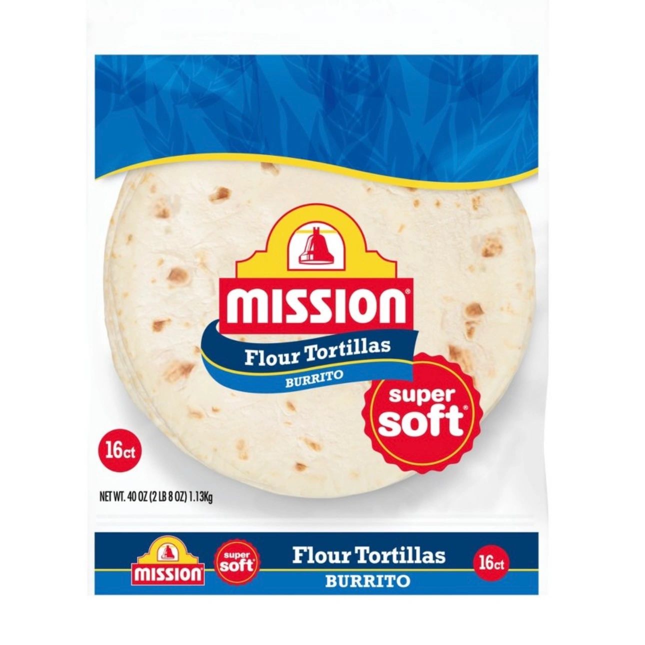 Mission Burrito Size Super Soft Flour Tortillas - 40oz/16ct