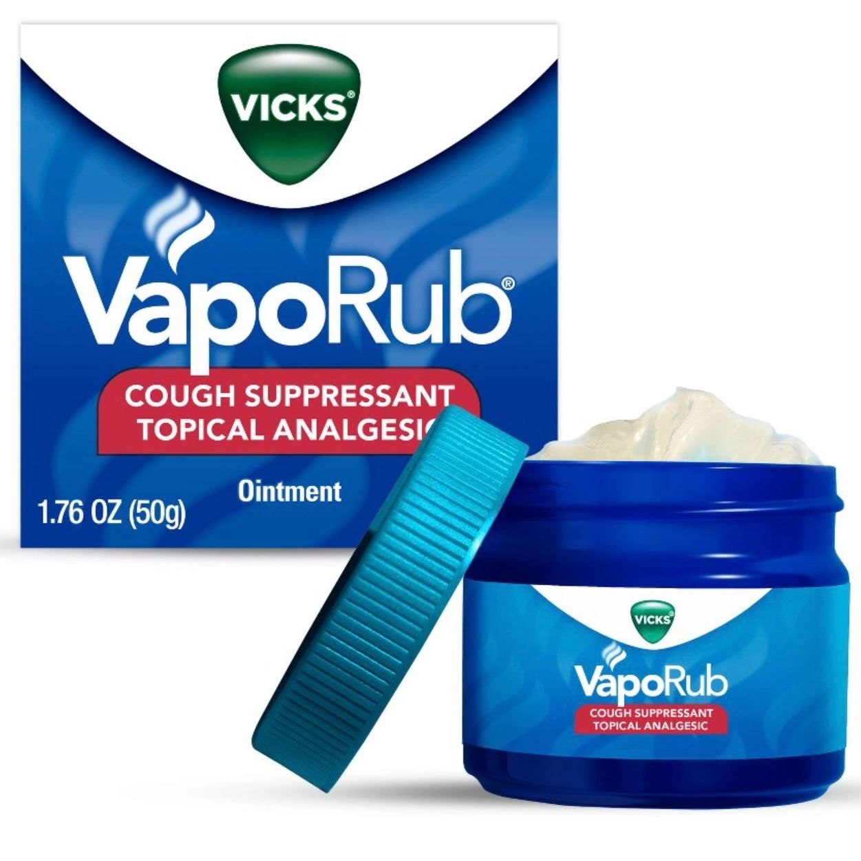 Vicks VapoRub Cough Suppressant Topical Chest Rub & Analgesic Ointment - 1.76oz