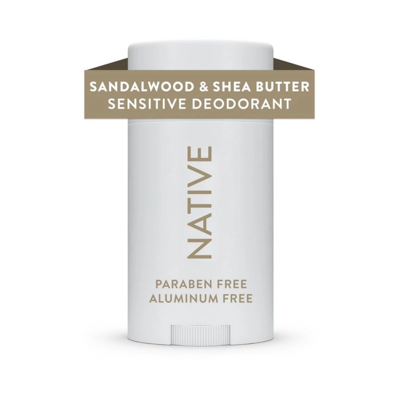 Native Sensitive Solid Deodorant for Men & Women - Sandalwood & Shea - Aluminum & Baking Soda Free - 2.65oz