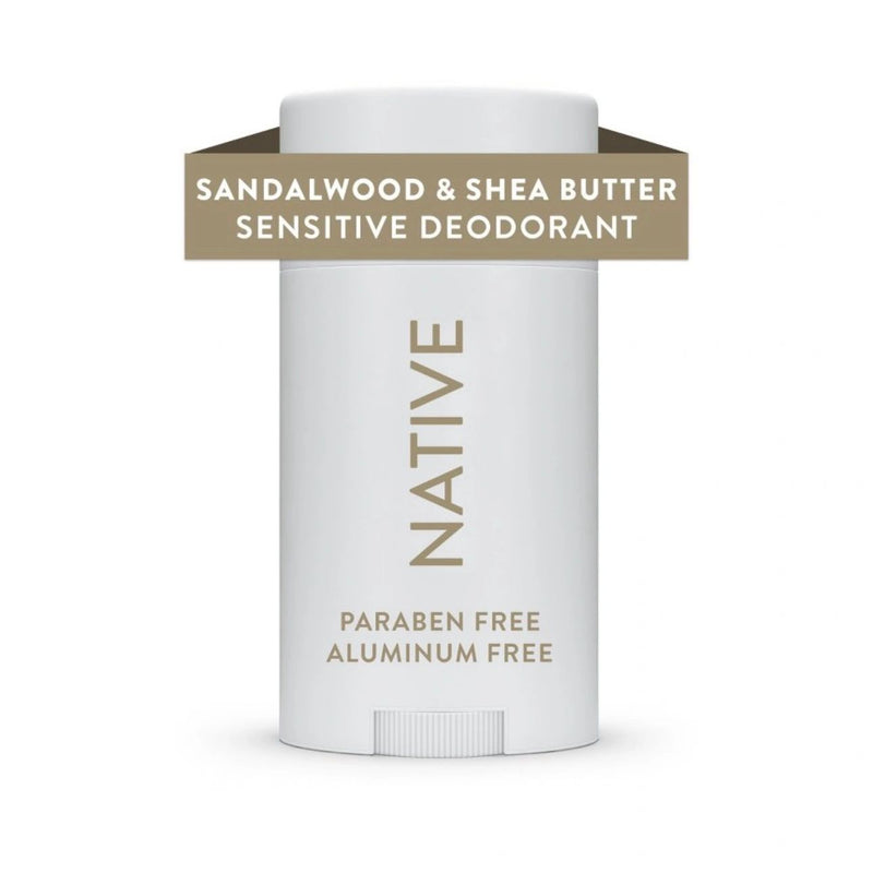 Native Sensitive Solid Deodorant for Men & Women - Sandalwood & Shea - Aluminum & Baking Soda Free - 2.65oz