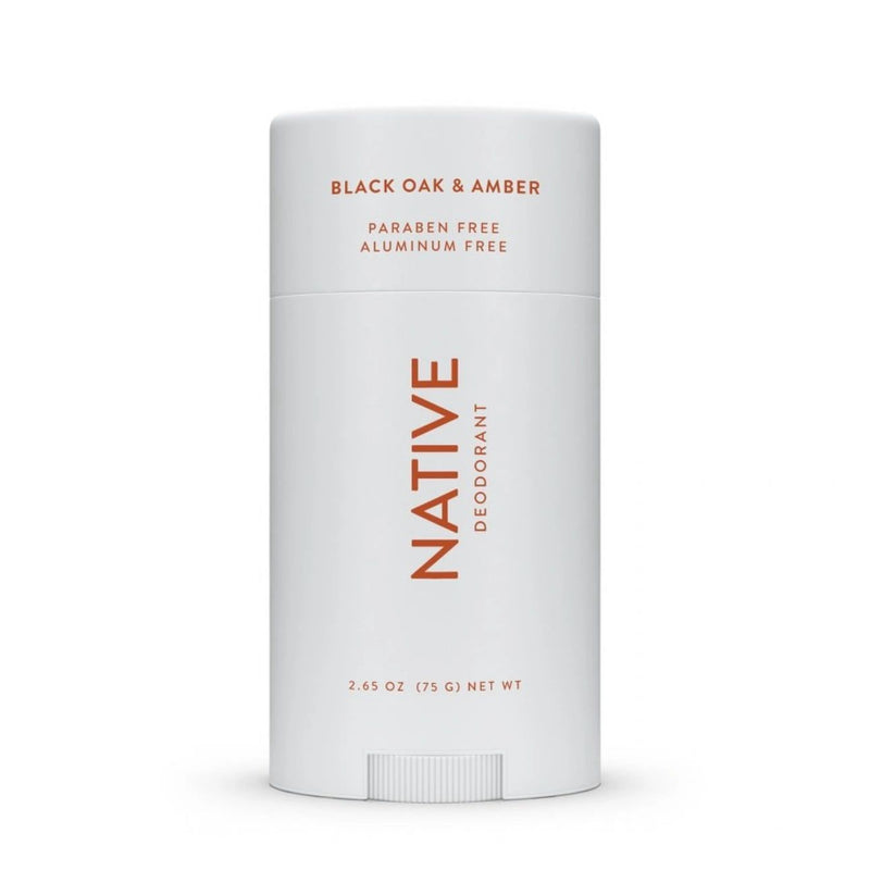 Native Solid Deodorant for Men & Women - Black Oak & Amber - Aluminum-Free 2.65oz