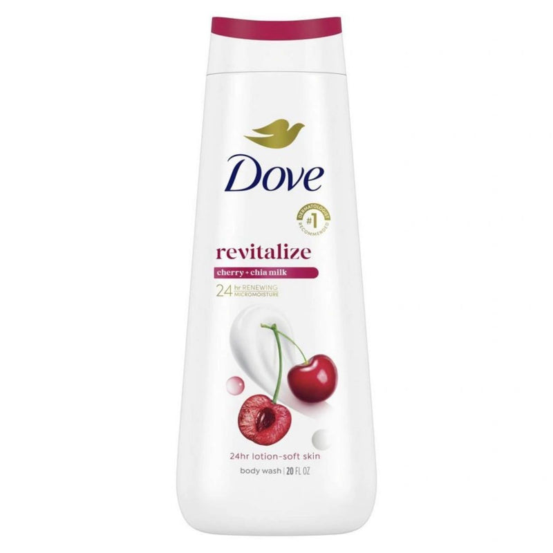 Dove Revitalize Body Wash - Cherry & Chia Milk 24hr Lotion-Soft Skin - 20 fl oz
