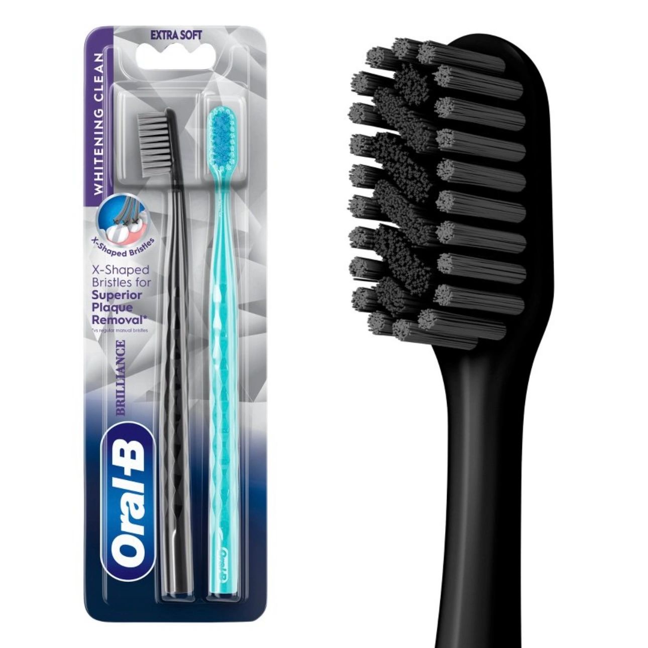 Oral-B Brilliance Whitening Toothbrush - Black/Teal - 2ct