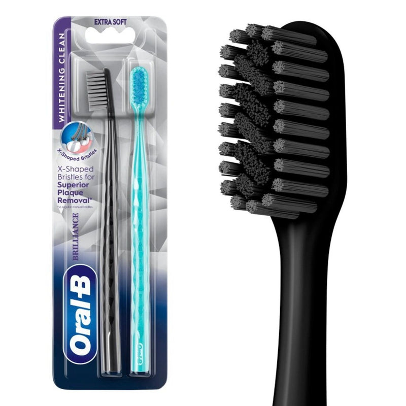 Oral-B Brilliance Whitening Toothbrush - Black/Teal - 2ct