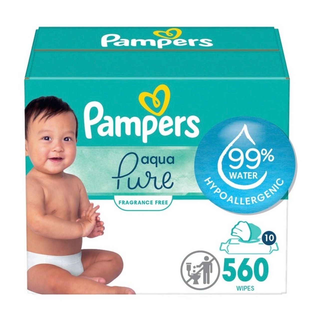 Pampers Aqua Pure Sensitive Baby Wipes - 560ct